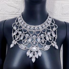 时尚饰品新款亚马逊速卖通满钻爪链水钻水晶水滴项链耳环套装