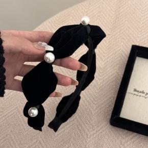 New vintage-style pearl headband with velvet and pearl fashion headband black hair accessory