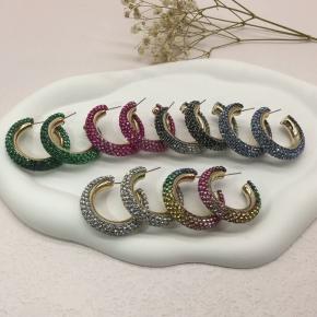 彩钻耳环 高端时尚百搭耳环 简约多色夸张耳环