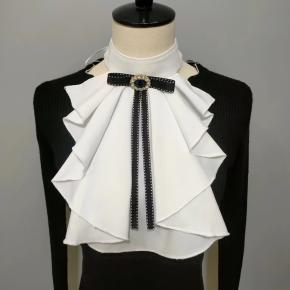 洛丽塔珍珠雪纺围领口水巾可搭配衬衣假领子