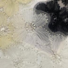 新款网纱立体花珠子花朵DIY时尚女装童装礼服演出服婚纱头饰辅料