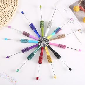 钻石DIY珠子笔发光硅胶珠创意圆珠配件用于包衣物发光深色水钻