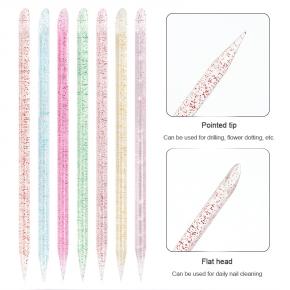 指甲角质层推针水晶尖钻杆花棒双头可重复使用美甲去死皮
