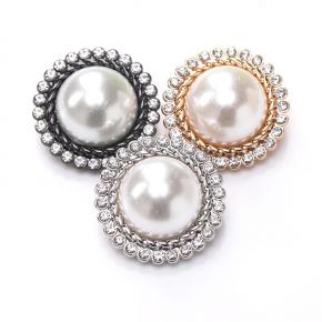 时尚珍珠小香风镶钻水钻金属纽扣西装外套大衣针织衫毛衣装饰扣子