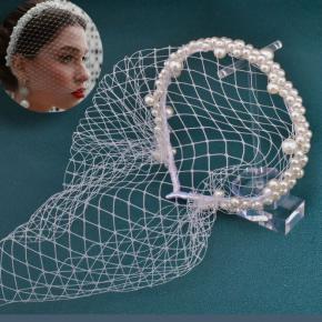 复古头带新娘遮面网纱发箍头饰气质女派对发饰遮脸面纱