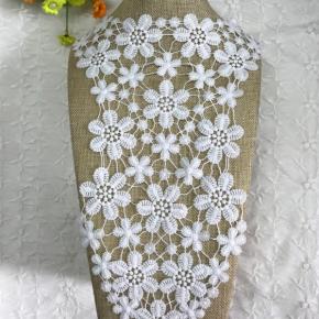 水溶刺绣领花花边涤纶对领装饰