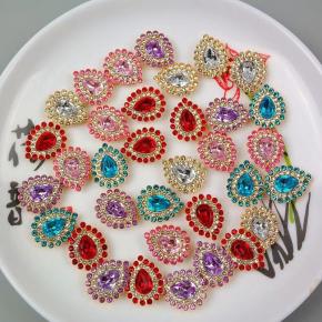 16x20mm混色双层太阳花水滴平底钻