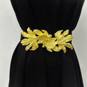 Original Design Heavy Antique Feel Exquisite Big Brand Carved Goldfish Women's Elastic Belt