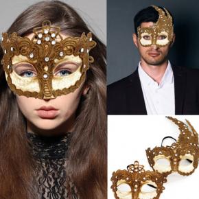 裂钻蕾丝面具，适用于派对、表演、酒吧等场合，用于舞蹈及其他神秘妆容