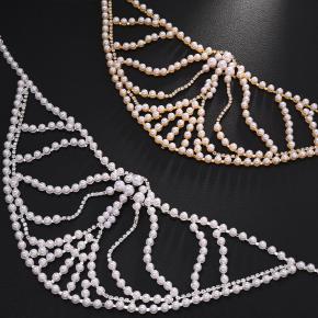 新款银色个性珍珠网眼眼罩独特配饰