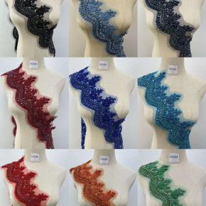 新款时尚水晶水钻刺绣贴片可缝制于婚纱上为新娘婚纱配饰