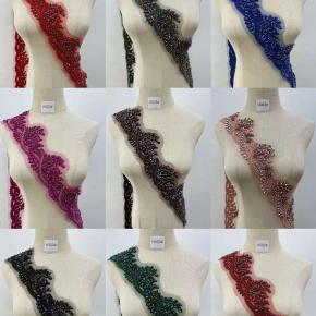 手工珠片珠饰蕾丝贴花配饰用于礼服表演婚纱