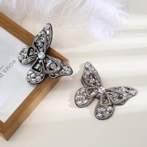 70*90mm水钻立体流苏蝴蝶自粘配饰鞋花配件 发饰服装辅料.