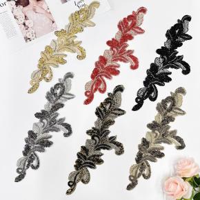 珠绣钉珠前领胸花贴花刺绣布贴装饰辅料