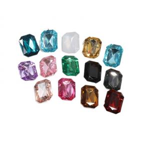 平面尖底长方八角亚克力钻 手缝鞋扣项链爪钻透明麻将钻