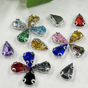 8x13mm Water Drop Acryl Pointback Loose Rhinestone   for Shoes Bags Garment Accessories