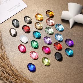 Factory Wholesale Eco-Friendly Pointed Oval Flat-cut Acrylic Rhinestone Drop-shaped Alloy Acrylic Crystal Rhinestones Bags Shoes