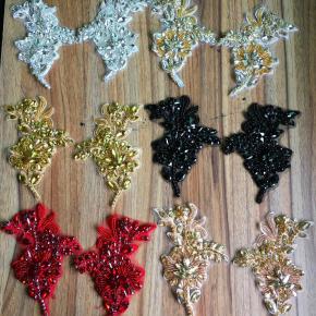 Glass Diamond Heavy Industry Nail Bead Symmetrical Floret Appliqued Sew-On Wedding Dress Sleeves Decorative Rhinestone