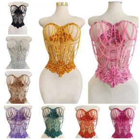 Handmade Embroidered Rhinestone Lace Applique Sewn-on Beads Large Flower Decorative Patch Dress Clothing Accessories