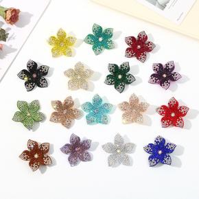 5cm Three-Dimensional Rhinestone Appliqued Flower Cloth Patches for Clothing Bags Shoes Hats