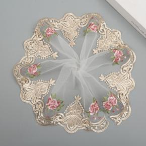 Spot Supply Embroidery Mesh Lace Gold Flower Home Textile Curtain Toy Doll Skirt Wholesale