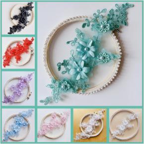 3D Applique Embroidery Beaded Flower Bridal Headdress Garment Accessories 