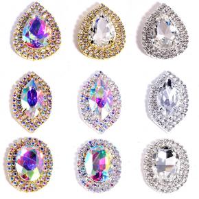 Gold Bottom Silver Bottom Glass Water Drop Oval Horse Eye Rhinestones for Garment Nail Art Bags & Hats