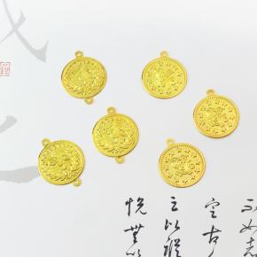 DIY Round Coin Pendant Character Phoenix Round Pendant Retro Style Commemorative Coin Necklace Pendant