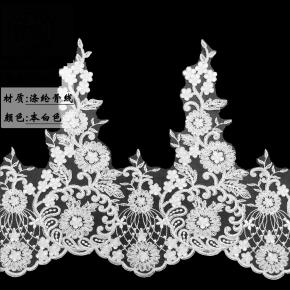 30cm Wide Polyester Floral Pattern Embroidered Lace Fabric for Dresses Weddings Formal/Casual 