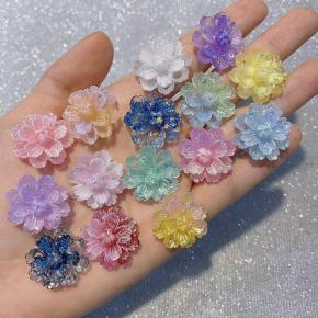 Firefly Suspended Ice Double-layer Hibiscus Flower Handmade Plastic Jewelry with Luminous Design
