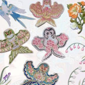  Ethnic Embroidery Iron-On Swallow Design Patches for Shoes Bags Home Textiles & Hats