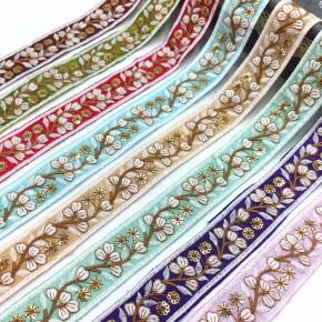 Traditional Floral Handmade Polyester Ethnic Lace Accessories with Clover Sequins Embroidery for Hanfu Clothing Wholesale