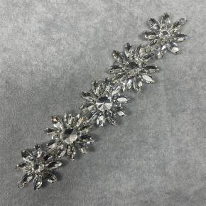 Hand-stitched Glass Rhinestone Chain Spot Welding Flower Headwear for Wedding Dresses Shoes & Waist Accessories-Wholesale