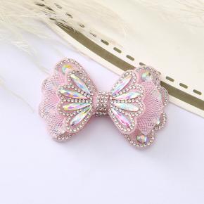 Cute Cartoon Rhinestone Shoe Charms Embroidery Appliques Bag DIY Accessories Light Luxury Bowknot Accessories