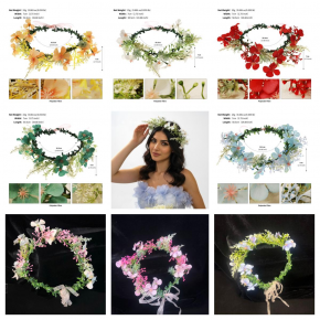 Cross-border Hawaiian floral wreath, fairy-like simulated baby's breath flower headdress, children's photo hair accessory, headband wholesale