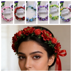 Korean style strawberry headband, flower wreath, crown hair ring, bridal bridesmaids, wedding dress photo shoot headdress, headband, beach photography props