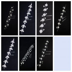 New cross-border imitation pearl handmade flower headband, ethereal and elegant ancient style hair accessory for girls.