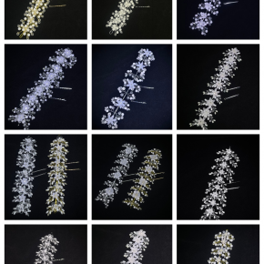 New European and American style bridal hair accessories, wedding dress pearl headbands, forest-themed wedding headpieces, crystal flower children's headbands