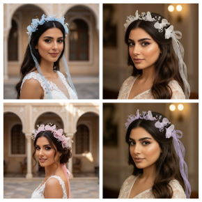 New exquisite pearl wreath ribbon headband, sweet braided hair ribbon, elegant heavy-duty woven headband