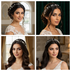European and American style pearl and crystal headbands: simple and elegant accessories for weddings, photography, wedding dresses, and evening parties.