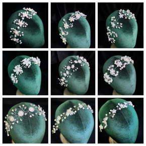 European and American style bridal wedding headband, simple handmade crystal beaded vine headband, long hair chain