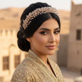 New crystal ribbon soft chain bridal headband, versatile for banquets, parties, wedding dresses, and heavy-duty beaded headband.