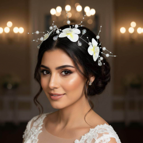 Fashionable princess flower handmade pearl crystal copper wire head chain hair accessory cross-border bridal wedding accessory headdress