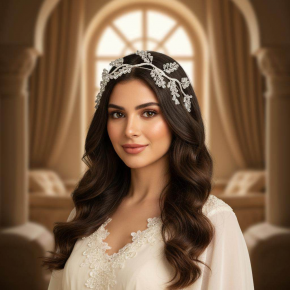 Fully rhinestone wedding headband, Korean style rhinestone branch wedding dress headpiece and hair accessory.