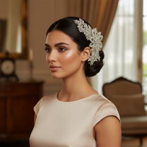 Fully rhinestone and crystal floral headband, luxurious rhinestone headpiece, formal wear accessory, glamorous hair accessory for stage parties.