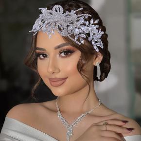 New cross-border handmade rhinestone headband for brides, claw chain style headband, wedding dress accessory.