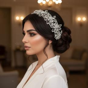 Heavy-duty crystal rhinestone bridal wedding banquet sparkling headdress, photo shoot stage styling, handmade hair accessories