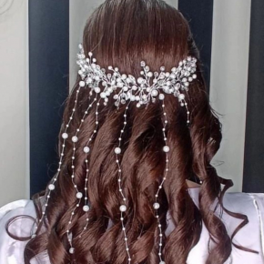 New European and American style tassel headband, handmade beaded hair crown, elegant temperament, long hair, curly hair accessories