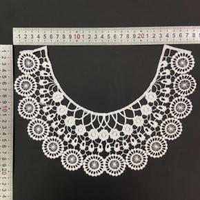Embroidered Lace Neckline Applique, Milk Silk Fake Collar, Hollow Out Water Soluble Chest Patch for Garments