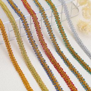 1.1cm Gold Silver Metallic Woven Braid Lace, Ethnic Style Herringbone Lace Ribbon, Stage Costume Accessories1.1cm Gold Silver Metallic Woven Braid Lace, Ethnic Style Herringbone Lace Ribbon, Stage Cos